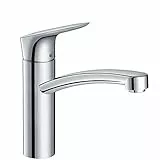 hansgrohe Logis M31 - Mitigeur de cuisine, économie d'énergie (CoolStart), 1 jet, Robinet avec hauteur sous bec 160 mm, Robinetterie avec bec pivotant, Chromé, 71839000