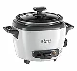 Russell Hobbs Cuiseur de Riz [Mini] Mijoteuse (0,4L, 2 portions, Idéal aussi pour légumes/poisson etc., cuillère à riz & verre doseur incl., réchauffe, Bol antiadhésif amovible lavable) 27020-56