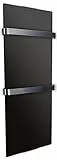 CHEMIN’ARTE Sèche-Serviette Électrique Noir 1200W - Radiateur Vertical - IP24-2 porte serviettes - 120x6x46cm - Conçu en France
