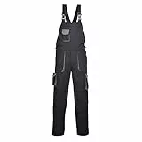 Portwest TX12 Salopette de Travail à Bretelles Contrastées Texo Homme Noir, XXL