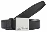 Karl Lagerfeld Jeans Femme Ceinture En Cuir Fine Noir, 65