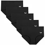 TANSTC Culotte Femme Coton Taille Haute sous-vêtement Shorties Ventre Plat Slip Doux Lot de 5, Cadeau pour Une Femme ou Une Fille, L