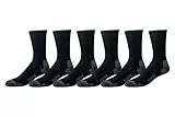 Amazon Essentials Chaussettes de Sport Athlétique en Coton, Maintien au Sec, Longueur Mi-mollet, Respirant Homme, 6 Paires, Noir, 41-45