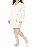 Amazon Essentials Peignoir en Peluche Mi-Long (Grandes Tailles Disponibles) Femme, Blanc Crème, S