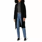Amazon Essentials Gilet Long Surdimensionné en Coton Mélangé Épais et à Coutures Texturées Femme, Noir, XL