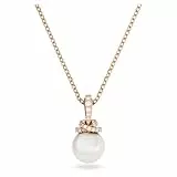 Swarovski Pendentif Originally, Perle de cristal, Blanc, Placage de ton or rosé