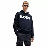 BOSS Hommes Webasic Hood Sweat à Capuche Relaxed en Molleton de Coton avec Grand Logo