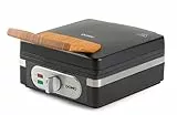 DOMO DO9275W Gaufrier pour 2 gaufres belges – Gaufres XL 4x7 – Revêtement antiadhésif sans PFAS – 1400 W - Revêtement Céramique - Noir