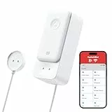 SwitchBot Détecteur de fuites d'eau WiFi, Alertes réglables de 100dB et alertes App, IP67, Détecteur sans Fil pour la Maison avec câble de détection de 1m, sans hub requis (Compatible avec 2.4G)