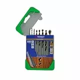 TIVOLY - Coffret Forets Bois HSS Haute Performance - Pour Perçage du Bois - 8 Forets Gradués en Bronze Ø 2-3-4-5-6-7-8-10 mm