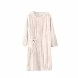 Generisch Chemise de nuit à manches longues pour femme - Pyjama d'hiver en flanelle - Vêtement de nuit chaud - Pjs - Vêtement de détente - Vêtement de loisirs - Polaire - Combinaison d'intérieur