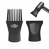 Lot de 2 buses de sèche-cheveux, diffuseur universel pour sèche-cheveux, diffuseur de cheveux, peigne de sèche-cheveux, peigne pour coiffeur (noir)