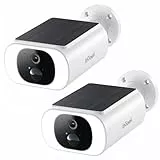 ieGeek 2 Pièces 2K Camera Surveillance WiFi sans Fil - IP66 Camera Exterieur Solaire, Panneau Solaire Integree, Vision Nocturne Couleur, PIR Détection S1
