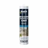 Bostik S300 – Mastic Silicone Etanchéité Bain et Cuisine – Traité Anti Moisissure – Facile à Lisser – Résiste aux Produits d'Entretien – Blanc – Cartouche de 300 ml