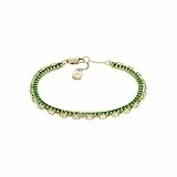 FOSSIL Bracelet double chaîne en laiton avec fermoir mousqueton pour femme