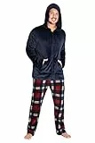 CityComfort Pyjama Homme, Ensembles de Pyjama Homme Chaud en Polaire Coupe Slim (Navy, 2XL)