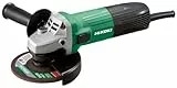 HiKOKI Meuleuse d'angle - 600 W, 125 mm, 11.500 tr/min - Avec protection contre le redémarrage et verrouillage de broche - Idéal pour le métal, la pierre et le plastique