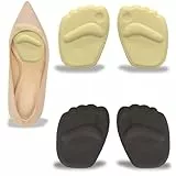 Demi Semelles Chaussures Femme [MARQUE FRANCAISE] 2 Paires Noir & Beige, Coussinets Métatarsiens Antidérapants, Pour Talons Hauts et Chaussures