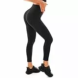 Walifrey Legging de sport pour femme, taille haute, noir, pour entraînement, gym, sport, 1 paquet noir., S-M