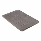 Amazon Basics Tapis de Bain Antidérapant en Mousse à mémoire de Forme, Tapis de Douche Ultra Doux, Absorbant, Séchage Rapide, Lavable en Machine, 43x61 cm, Gris Foncé