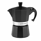 Orbegozo KFN 310 - Cafetière italienne en aluminium, 3 tasses, manche ergonomique, valve de sécurité, filtre amovible