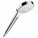 hansgrohe Pommeau de douche Croma Select S, douchette à main,110mm diamètre, 3 types de jet, blanc/chromé, 26802400