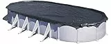 GRE CIPROV611 - Bâche d'hiver pour piscines ovales de 610x375cm ou en Forme de 8 de 500x340cm, épaisseur 120 g/m². Couleur Noire