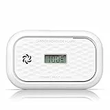 Détecteur de Monoxyde de Carbone avec Écran LCD, Capteur CO et Batterie Remplaçable - Alarme Portable pour la Maison et Les Voyages - Protection de 10 Ans (Batterie Incluse)