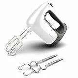 Moulinex Batteur électrique, 500 W, 5 vitesses, Réglage Turbo, 2 fouets + 2 pétrins en acier inoxydable, Idéal pour les préparations légères et épaisses, Prep'Mix+ HM460110