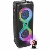 Ibiza - Pack Enceinte Autonome sans Fil Bluetooth 700W USB SD TWS Ibiza Sound COLUMBA700 - Boule Disco RGB LED Effet Astro - Sono DJ Soirée
