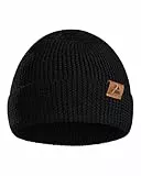 DANISH ENDURANCE Bonnet en Laine Mérinos Thermique Automne-Hiver, de Pêcheur, pour Hommes et Femmes, Unisexe, Noir, Taille Unique