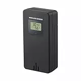 Capteur de température et d'humidité sans fil pour station météo 433,92 MHz émetteur numérique intérieur extérieur moniteur pour salon, chambre à coucher, bureau, cuisine, portée de 60 m (noir)
