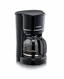 SEVERIN Cafetière Filtre, 900W, 1,4L, Jusqu'à 10 tasses, Système anti-goutte, Filtre permanent amovible, Plaque chauffante, Noir, KA4320