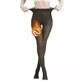 Collant Plaire Femme Effet Transparent, Collants Thermique Chauds pour Femmes Collant Épais et Chaud leggings d'hiver en Plein Air Faux Translucide Noir 1 Paire