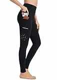BAYGE Legging de sport d'hiver pour femme,Taille haute,Doublure en polaire,Imperméable,Opaque,Contrôle du ventre,Coupe ajustée,Pantalon de sport,Pantalon de fitness avec poches, Noir , M
