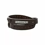 Fossil Bracelet Pour Homme Vintage Casual, Double Wrap Longueur Totale : 480mm Bracelet En Cuir Marron, JF87354040