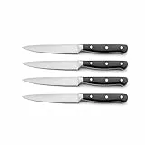 PRADEL ESSENTIEL - Set de 4 couteaux steak - Blason - Acier inoxydable 13 C, Finition Satinée - Noir