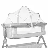 Liemuao Moustiquaire pour Berceaux Infantile Universelle avec Fermeture Éclair, Tente de Lit de Bébé en Tissu à Mailles Fines pour l'Intérieur et Plein Air (Blanc, 65x110cm)