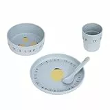 LÄSSIG Ensemble de vaisselle pour enfants (assiettes, tasses, bols, cuillères) sans mélamine, sans BPA, pour lave-vaisselle et micro-ondes/Dish Set Happy Fruits Lemon