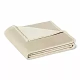 Amazon Basics Plaid Polaire, Douce et Chaude, Moelleuse Couverture pour Canapé, 127 x 152 cm, Beige