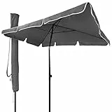 vounot® Parasol Inclinable Rectangulaire 200x125cm 160gr/m2 avec Protection UV Hauteur 2m35 Toile Polyester Parasol Pliable pour Extérieur Inclus Housse de Protection Gris