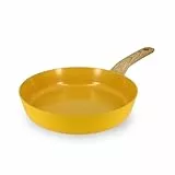 MENASTYL - Poêle 24cm Colorama safran - En Aluminium - Revêtement antiadhésif en céramique - Tous feux dont induction