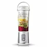 Ninja Blast Blender portable, 530 ml, couvercle résistant aux fuites et bec verseur, mini blender sans fil puissant, rechargeable, smoothies, shakes, mixe fruits et glaçons, blanc, BC151EUWH
