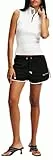 KARL LAGERFELD JEANS Femme Short De Sport À Bordure Coupe Régulière, Noir, S