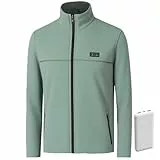 LABEWVI Gilet chauffant, veste chauffante homme avec batterie incluse, 10000mAh polaire blouson chauffant C1 (FR/ES, Alpha/lettres, M, Taille normale, Taille normale, Vert)