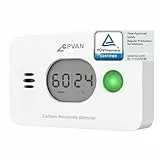 CPVAN Détecteur de Monoxyde de Carbone 3 en 1, Détecteur de Gaz CO 10 Ans avec Batterie Remplaçable de 4 Ans, Détecteur de CO avec Température et Humidité, Conforme Norme Européenne en 50291