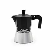 Zanetti, Star Cafetière à induction 3 tasses avec chaudière en acier inoxydable et poignées ergonomiques Compatible induction Noir