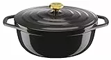 Tefal Cocotte en fonte ovale 30 x 23 cm (5,7 L), Induction, Revêtement céramique, Couvercle à condensation, Rétention de chaleur, Cuisson lente, Légèreté, Air, Gris E2558904