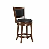Ball & Cast Tabouret de Bar pivotant à Hauteur de comptoir, Tabouret d'îlot de Cuisine en Bois, 24in Tabouret de Bar rembourré avec Dossier et Repose-Pieds, Cappuccino
