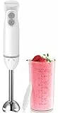 Bonsenkitchen 2 en 1 Mixeur Plongeant, 1000 W, en Acier Inoxydable, 2 Vitesses, avec Verre Doseur de 700 ml et Couvercle, pour Préparations pour Bébés, Soupes, Smoothies et Purées